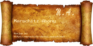 Merschitz Abony névjegykártya